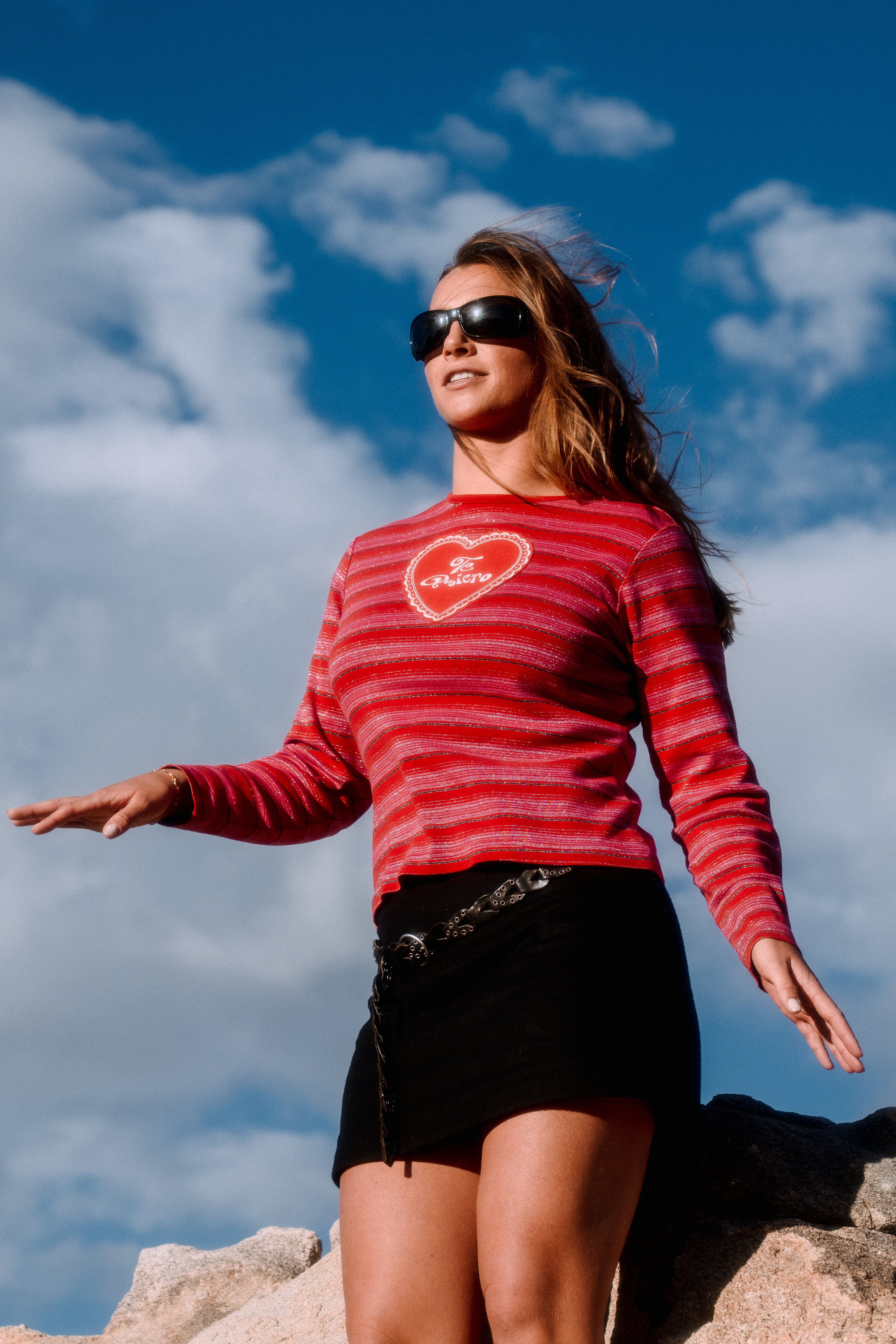 Pink Red Striped Te Quiero Longsleeve