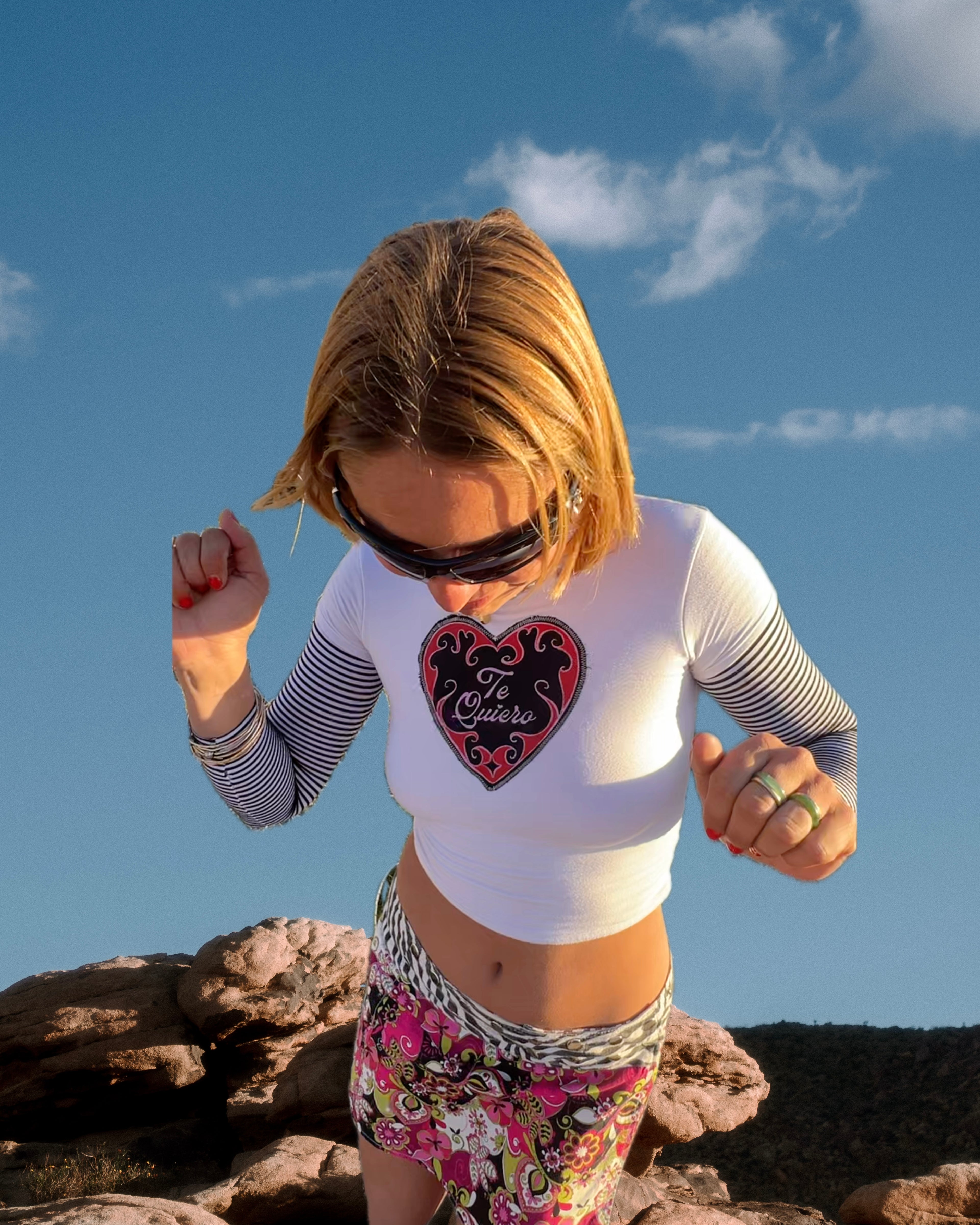 Black White Striped Te Quiero Longsleeve