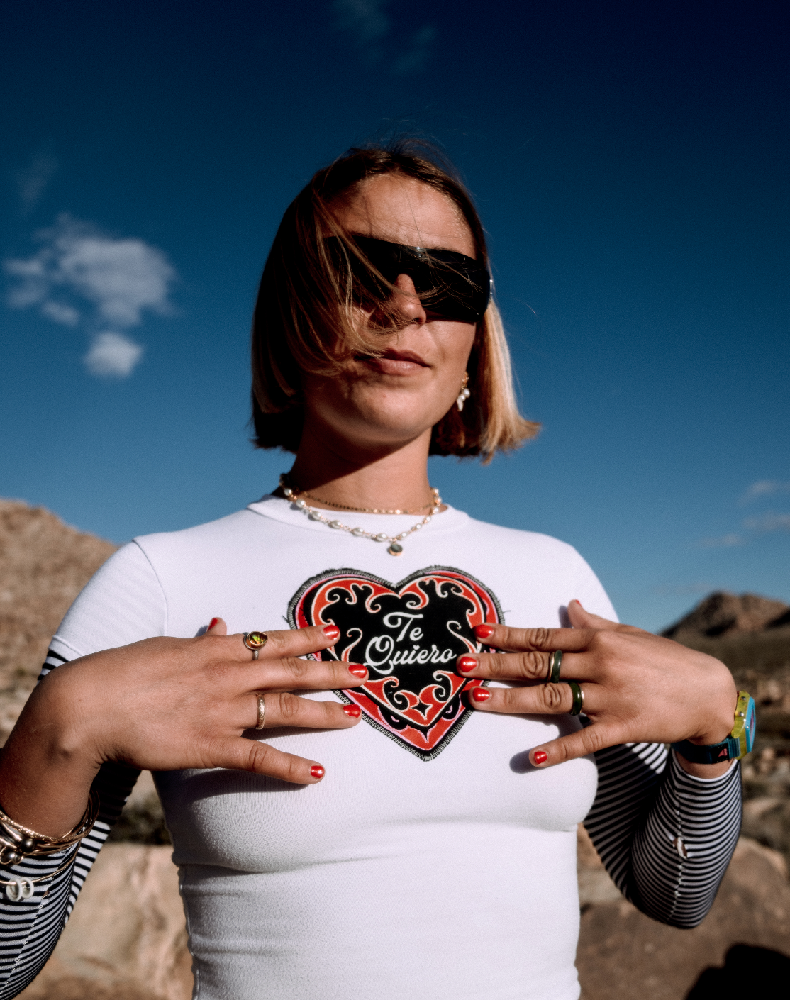 Black White Striped Te Quiero Longsleeve