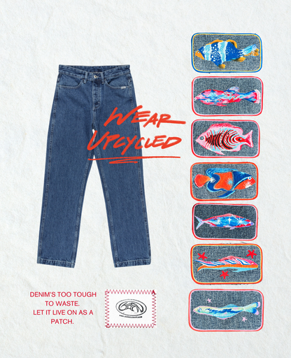 Reclaimed Denim Fish Patch Bundle (Set of 6)